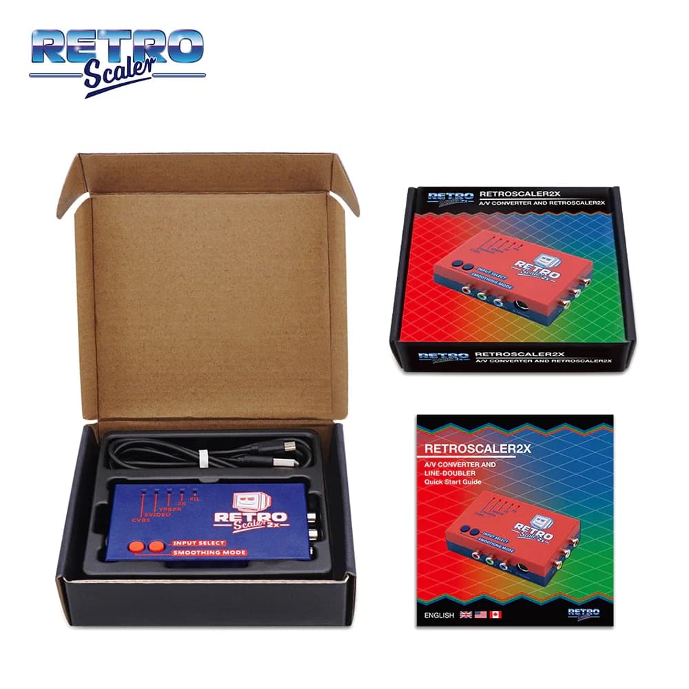 RetroScaler2x AV vers HDMI ® Convertisseur et ligne-doubulleur pour consoles de jeux rétro PS2 N64