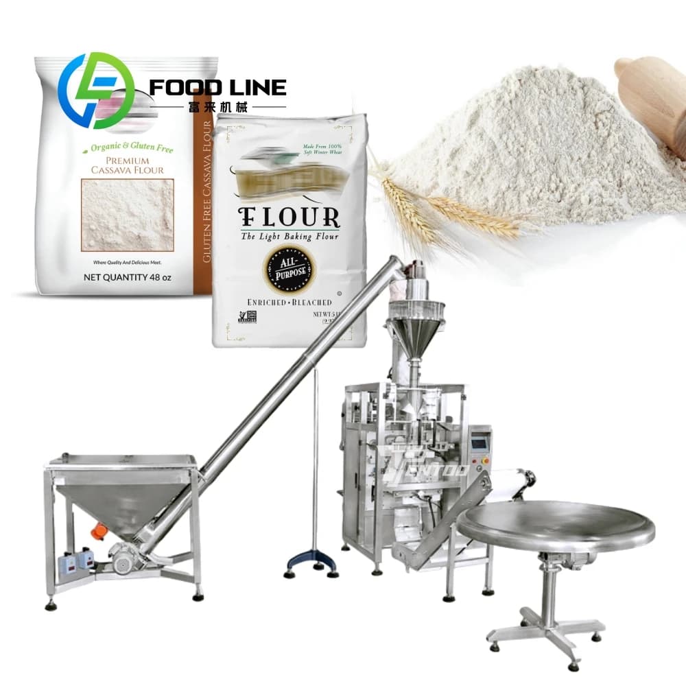 Machine d'emballage automatique haute précision pour 1 kg de farine (manioc, maïs, blé) et de poudre