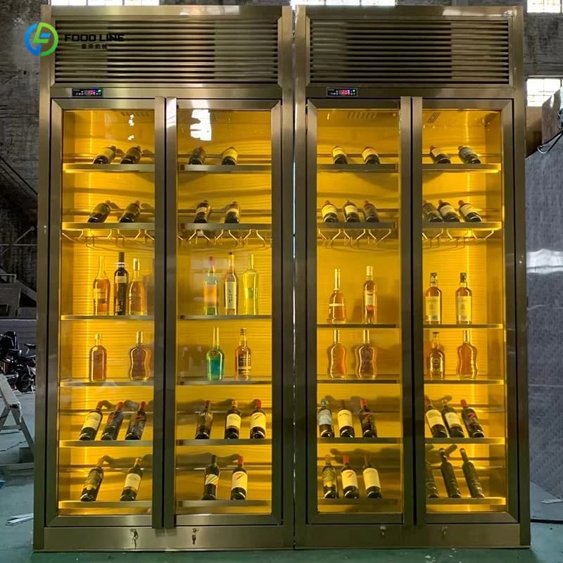 Cave à vin moderne personnalisée en acier inoxydable pour la maison – Réfrigérateur de cave à vin su