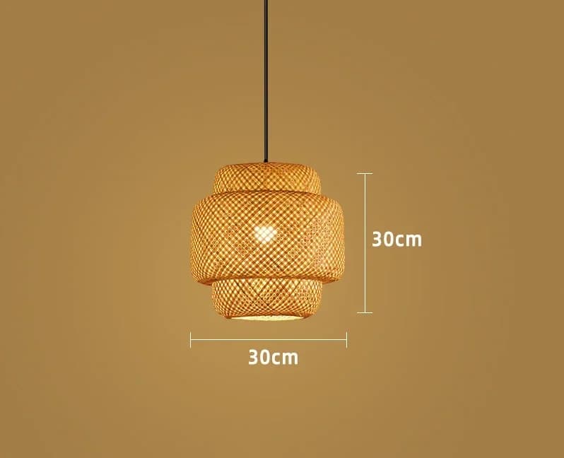 Lampe Suspendue en Bambou Style Chinois, 30cm, Luminaire Décoratif d'Nik, Idéal pour un Restaurant