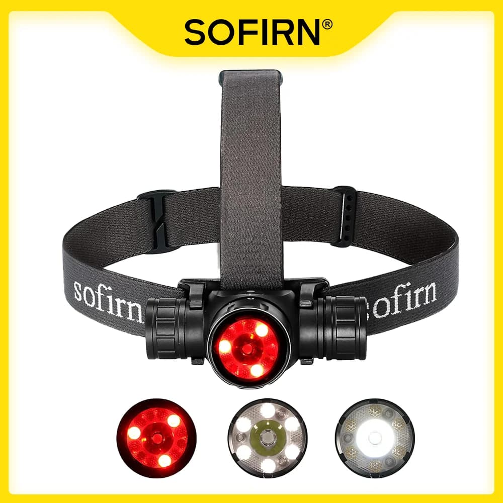 Sofirn HS21 lampe frontale 2000lm EDC 18650 USB C lampe de poche Rechargeable SFT40 Led phare puissa