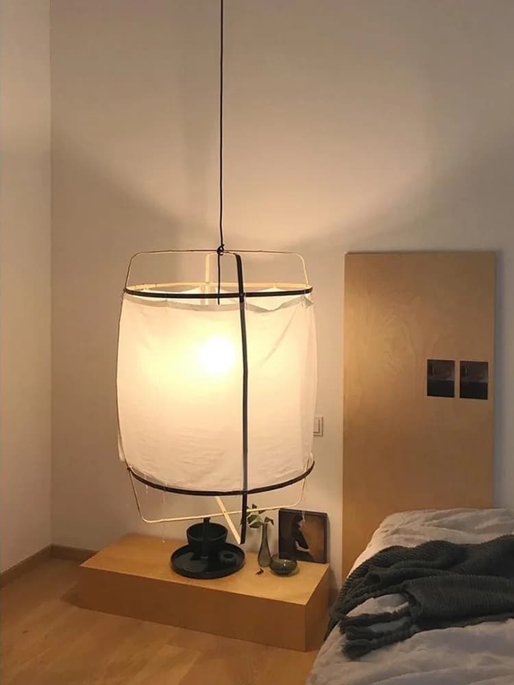 Lampe à suspension en tissu nordique moderne minimaliste salon chambre éclairage salle à manger chez