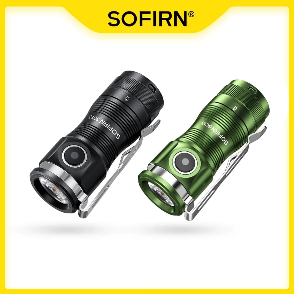 Sofirn Mini SC13 lampe de poche puissante SST40/519A LED 1300lm 18350 lumière LED Rechargeable 95 la