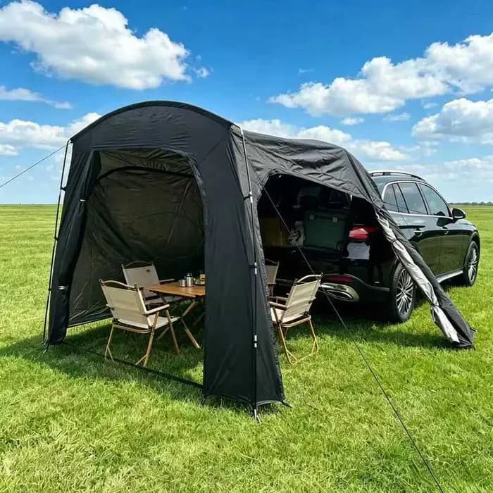 Tente de camping extérieure pour voiture, tente arrière pour véhicule SUV, tente pare-soleil et imperméable pour tourisme en autonomie, grand espace, auvent de camping, tente de hayon