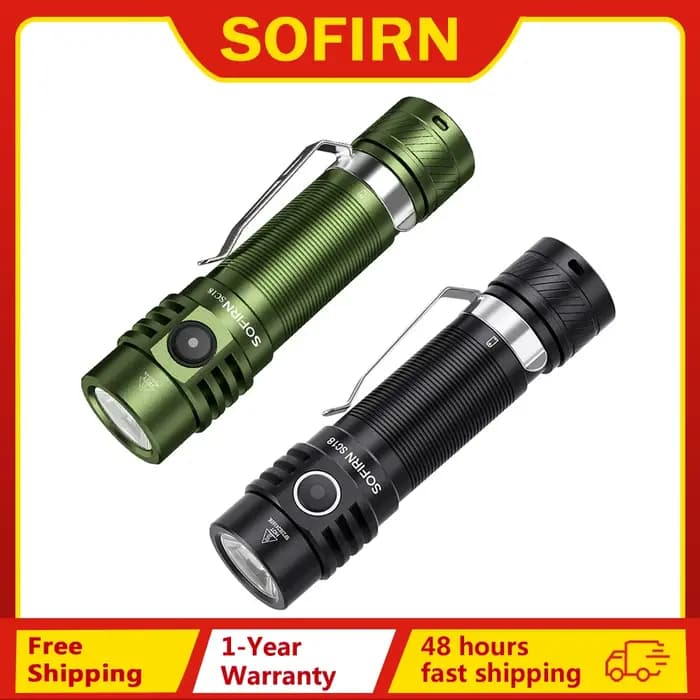 Sofirn SC18 1800lm EDC lampe de poche USB C Rechargeable SST40 LED 18650 torche TIR optique lentille