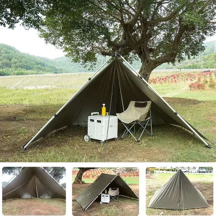 Bâche de tente étanche 19 Points de suspension, tente de survie, Camping en plein air, abri solaire tactique 4x4 3x4 3x3, auvent pare-soleil léger