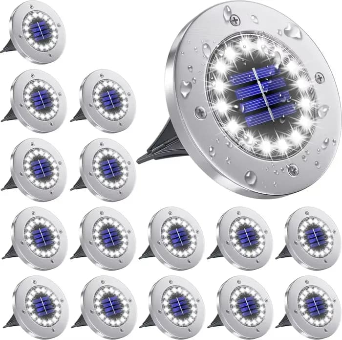 16 LED lumières solaires lumineuses au sol lumière LED solaire étanche extérieure pour voie jardin cour pelouse passerel