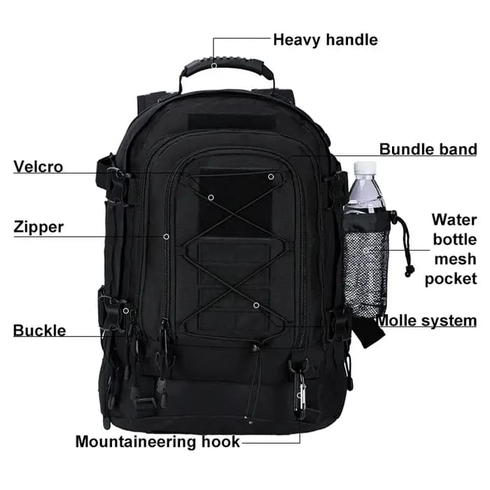 Sac à dos tactique militaire de grande capacité 40L 65L, pour l'extérieur, voyage, randonnée, Campin