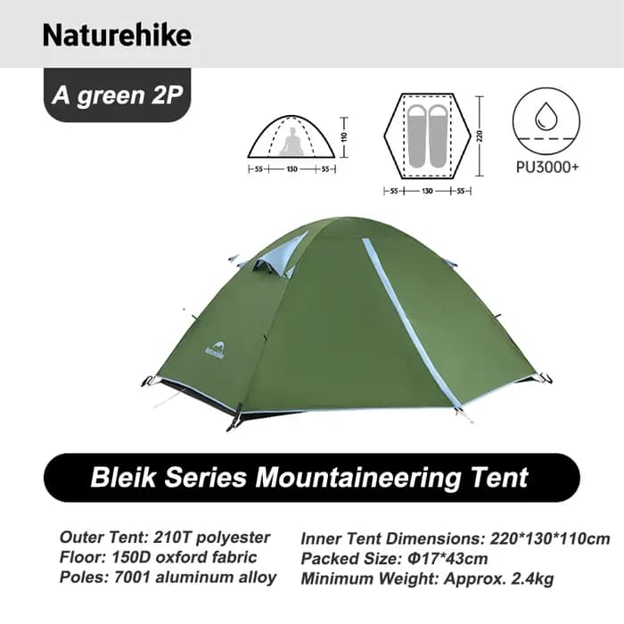 Tente Naturehike 2026 pour 2-3 personnes, Bleik, randonnée en plein air, camping en montagne, tente