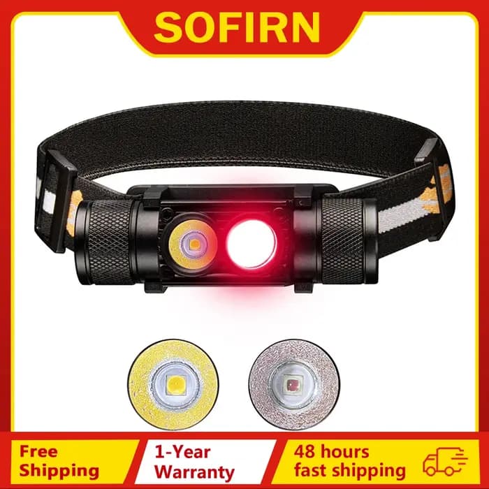 H25LR LED 90 lampe frontale Rechargeable à haut CRI puissante lampe de poche légère avec lumière bla