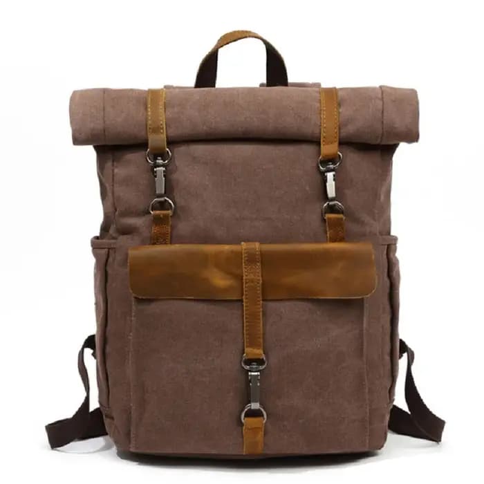 Vintage toile cuir sacs à dos voyage sac à dos pour ordinateur portable sacs d'école pour adolescent