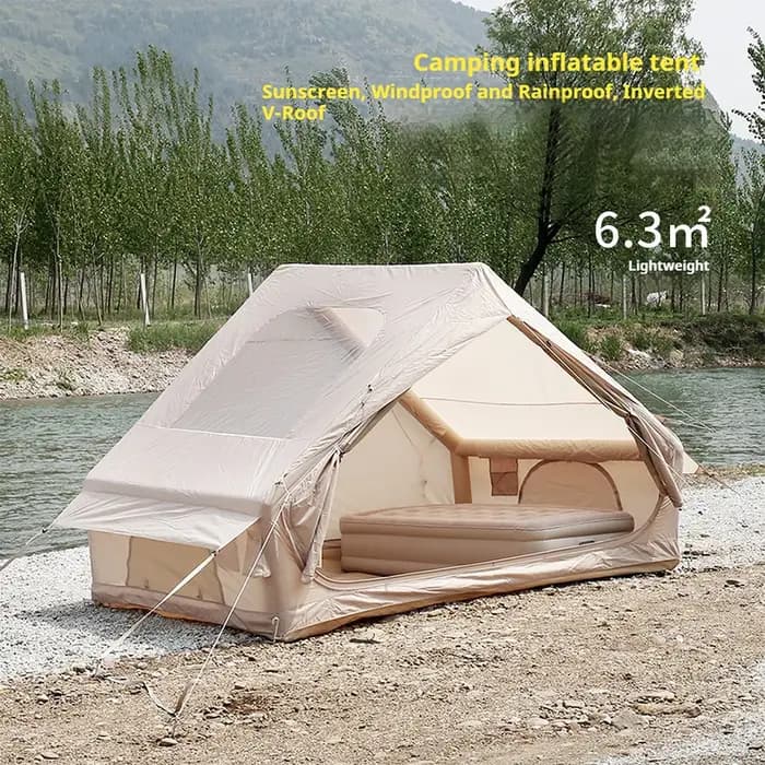 Grande tente de camping portable de luxe Oxford pour 5 à 6 personnes, imperméable, durable, gonflabl