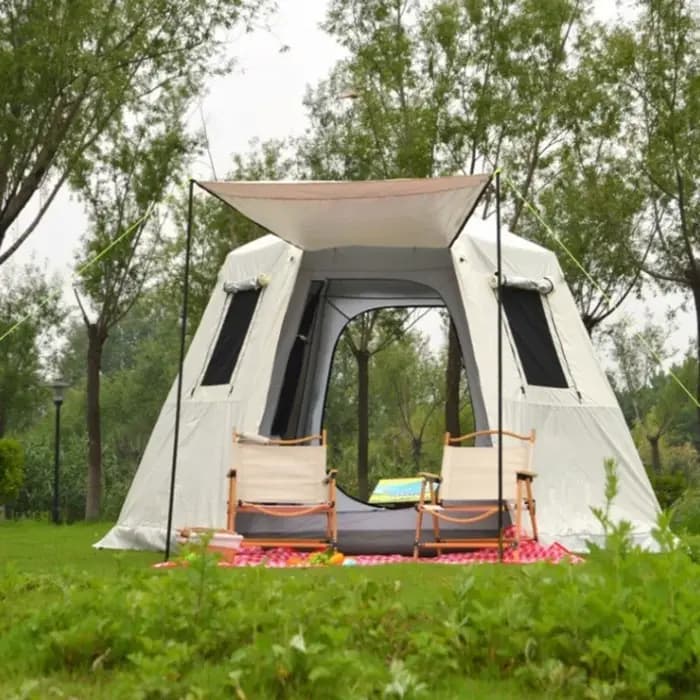 Nouvelle tente de Camping automatique améliorée, grande tente hexagonale Anti-UV étanche pour l'exté