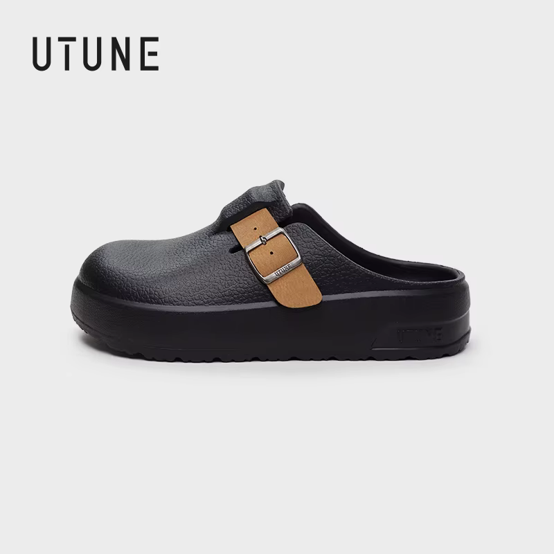 UTUNE-Sandales Plates à Talons Hauts et Semelle Souple pour Homme et Femme, Chaussures d'Extérieur D