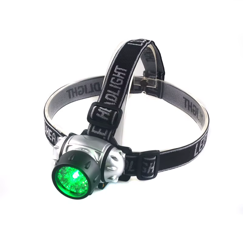 Lampe frontale TOPCOM Green Light à 21 LED 525nm, alimentée par piles AAA, lampe torche pour la chas