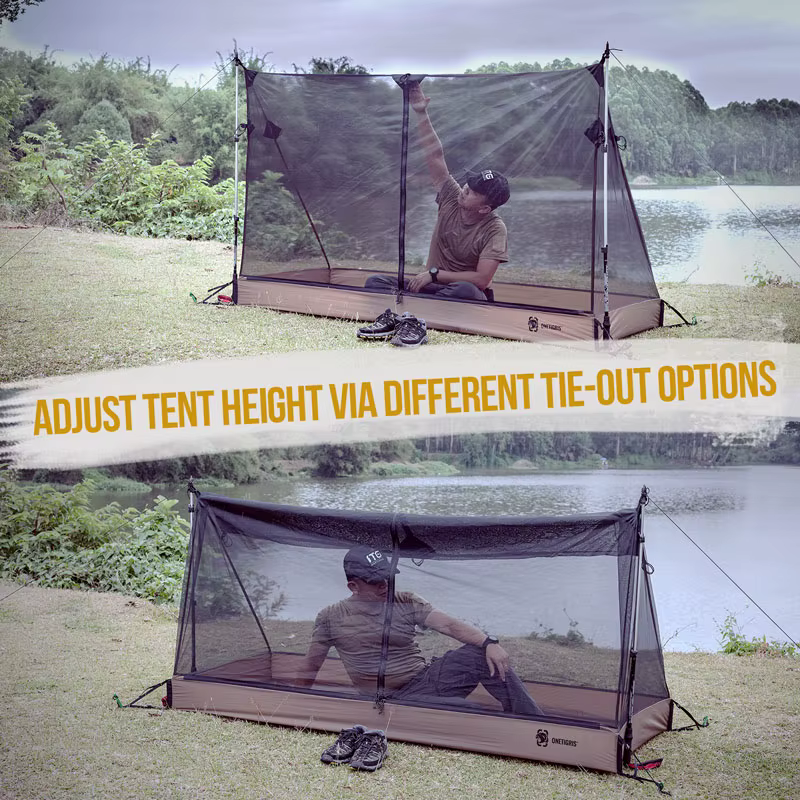 OneTigris – tente intérieure d'extérieur en maille, abri de Camping pour 1 personne, avec tente étan