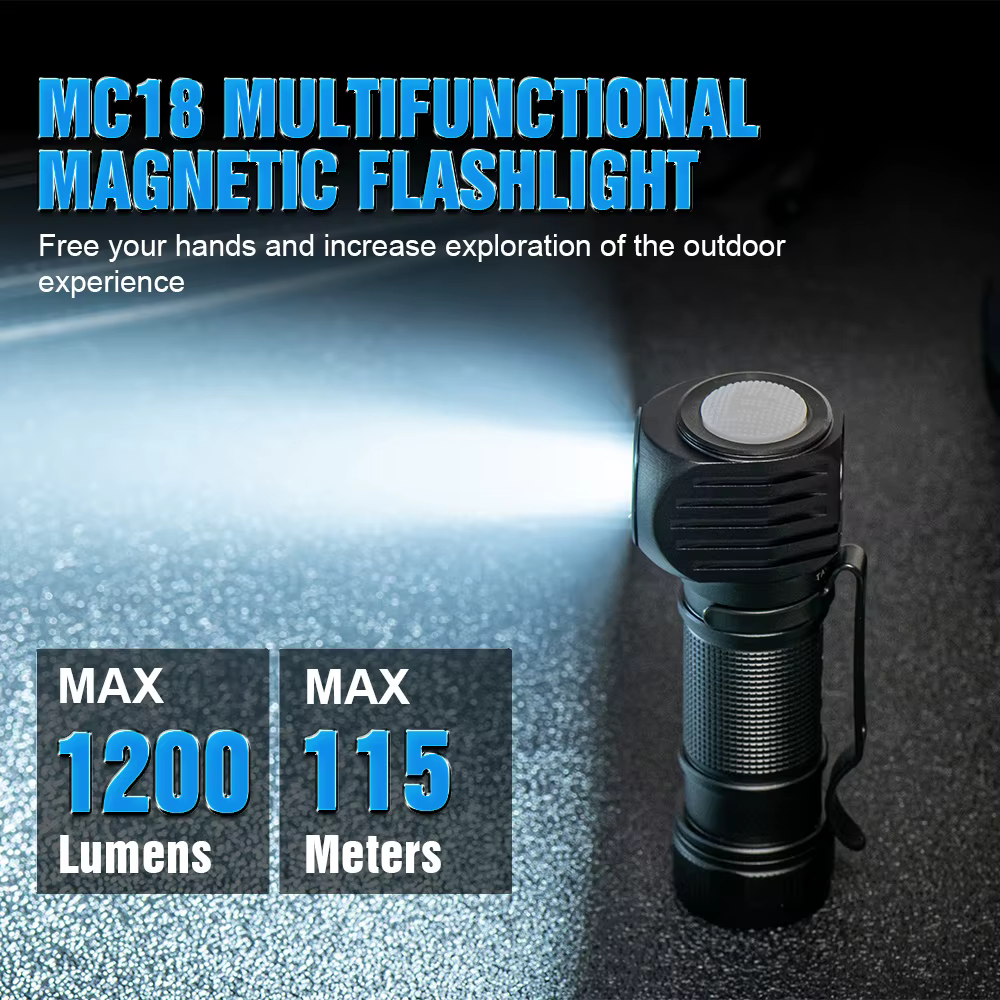 Trustfire Mc18 lampe frontale Led xp-lhi 18650 magnétique 2a Usb lampe frontale Rechargeable 1200lm