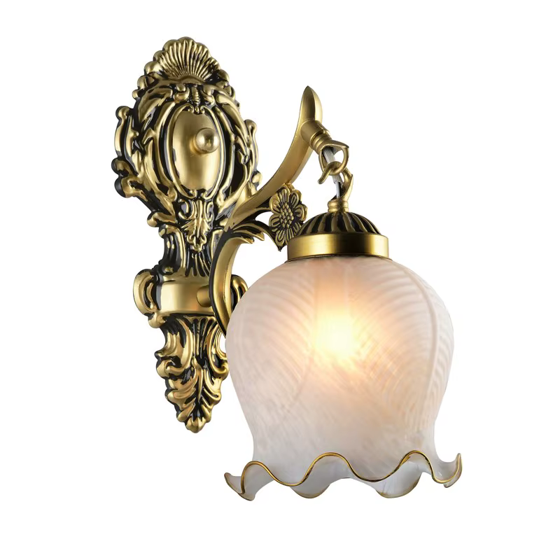 Européen LED Rétro Applique Vintage Verre E27 Antique Chambre Chevet Appliques Salon Escalier Décor 