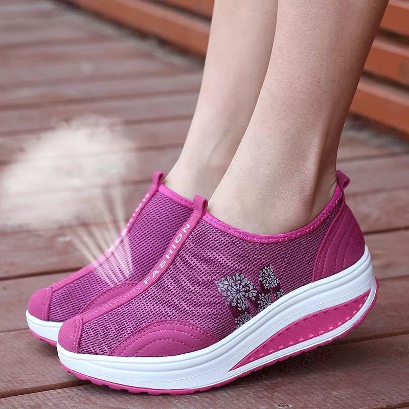 Chaussures tonifiantes pour femmes, chaussures de balançoire en maille respirante, chaussures à basc