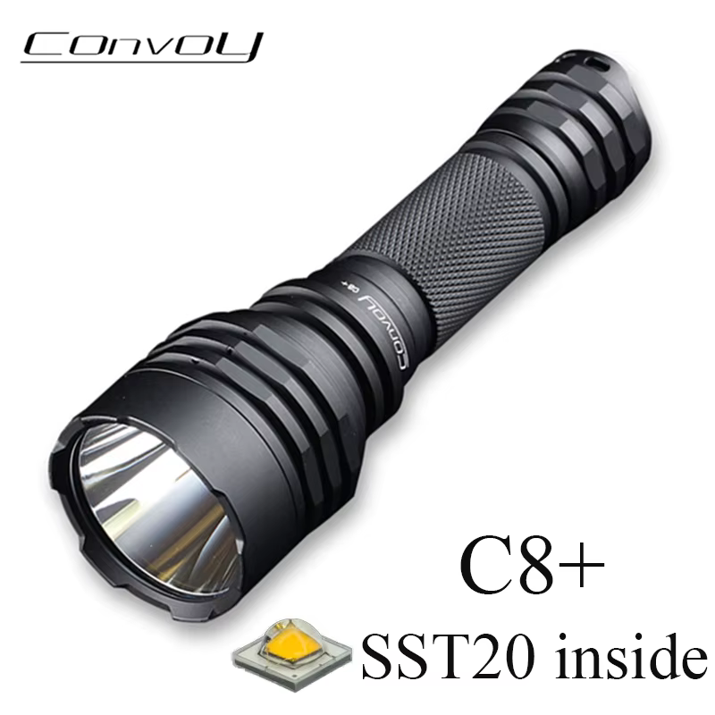 Convoi C8 Plus lampe de poche avec SST20 7135*8 lampe de poche LED 18650 torche 12 groupes Portable 