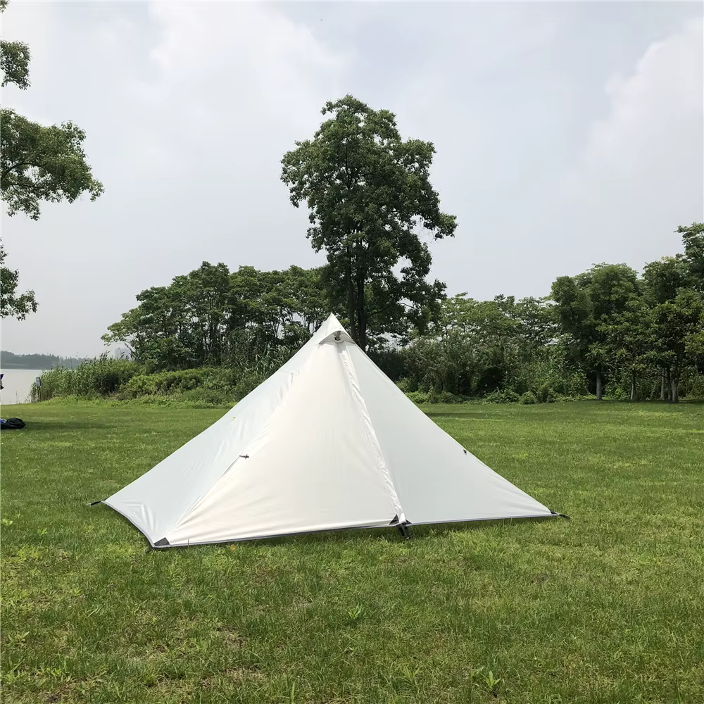 Tente de Camping en forme de pyramide pour une personne, ultralégère, sans tiges, auvent d'extérieur