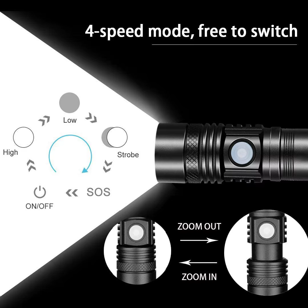 Pocketman lampes de poche LED lampe de poche Rechargeable USB torche de vélo lampe de poche étanche