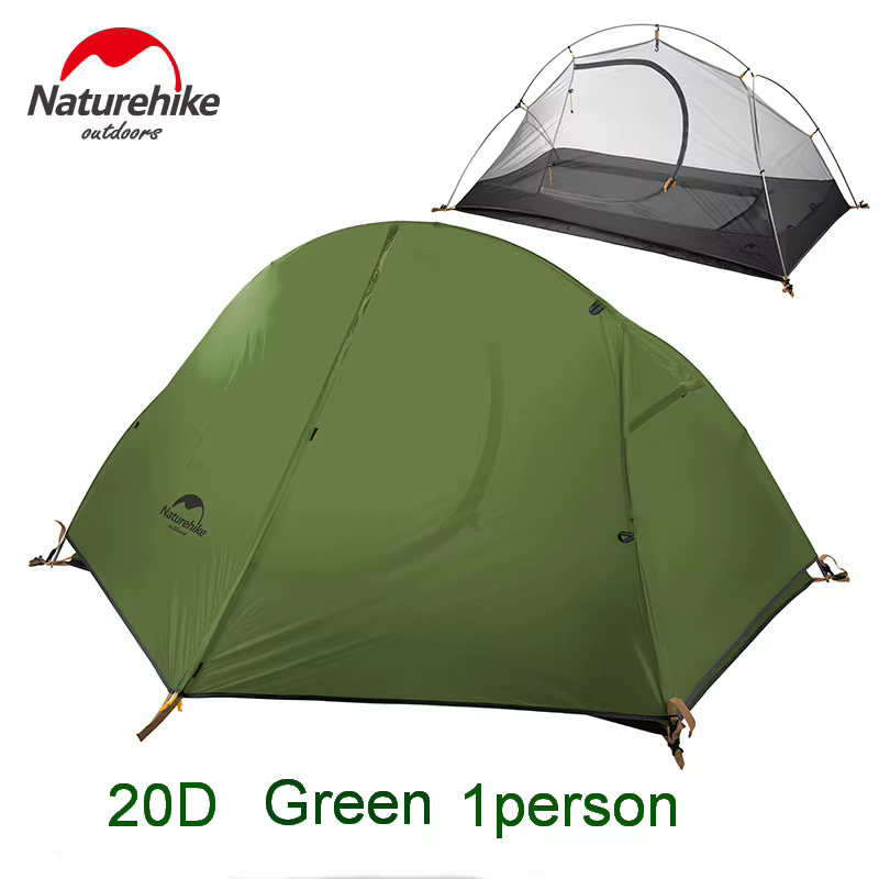 Natureifa-Tente de camping ultralégère verte, 1 hypothèque, à deux étages, randonnée en plein air, t