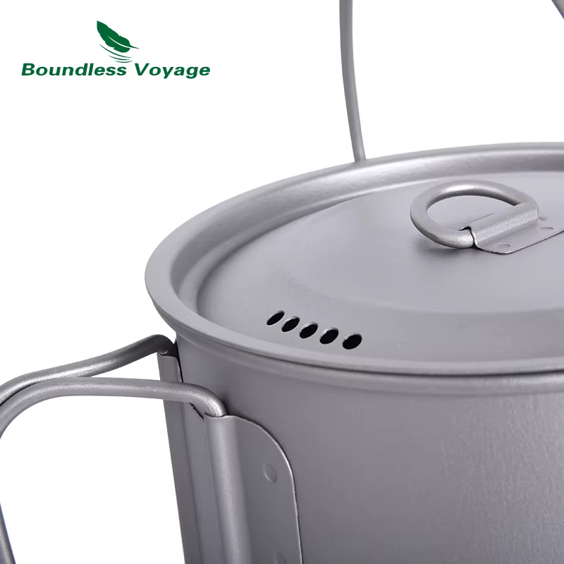 Boundless Voyage-Tasse de camping en titane ultralégère avec couvercle, poignée pliante, tasse de pi