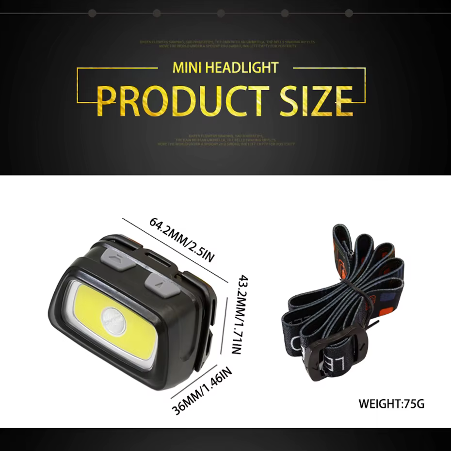 SOLOLANDOR Mini lampe frontale 200LM LED étanche IPX4 AAA phare rouge vert 6 Modes lampe frontale st