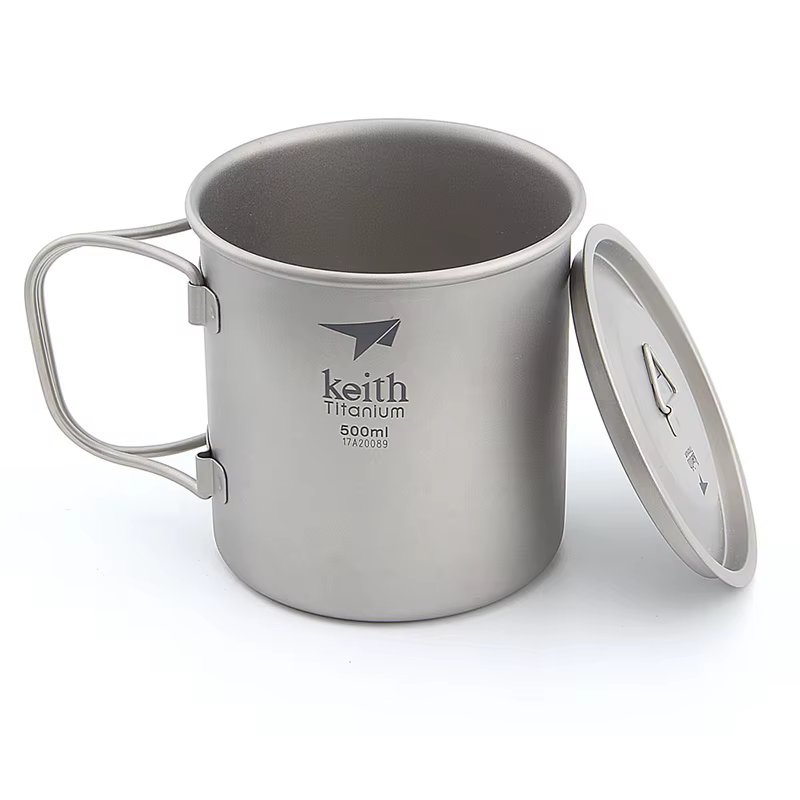 Keith – tasse en titane, tasses d'eau, tasses de Camping, tasse de voyage ultralégère avec poignée p