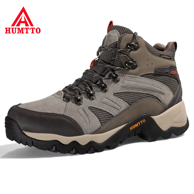 HUMTTO – baskets de randonnée en cuir pour hommes, chaussures de Sport d'extérieur, bottes tactiques