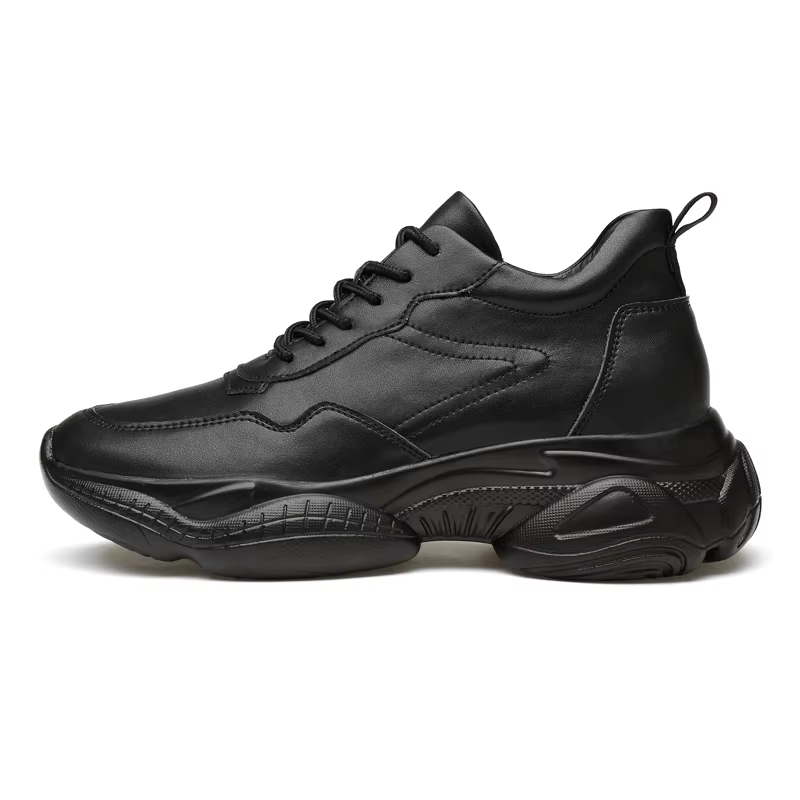 Chaussures rehaussantes pour hommes, semelle intérieure augmentée de 8cm, blanc, noir, grande taille