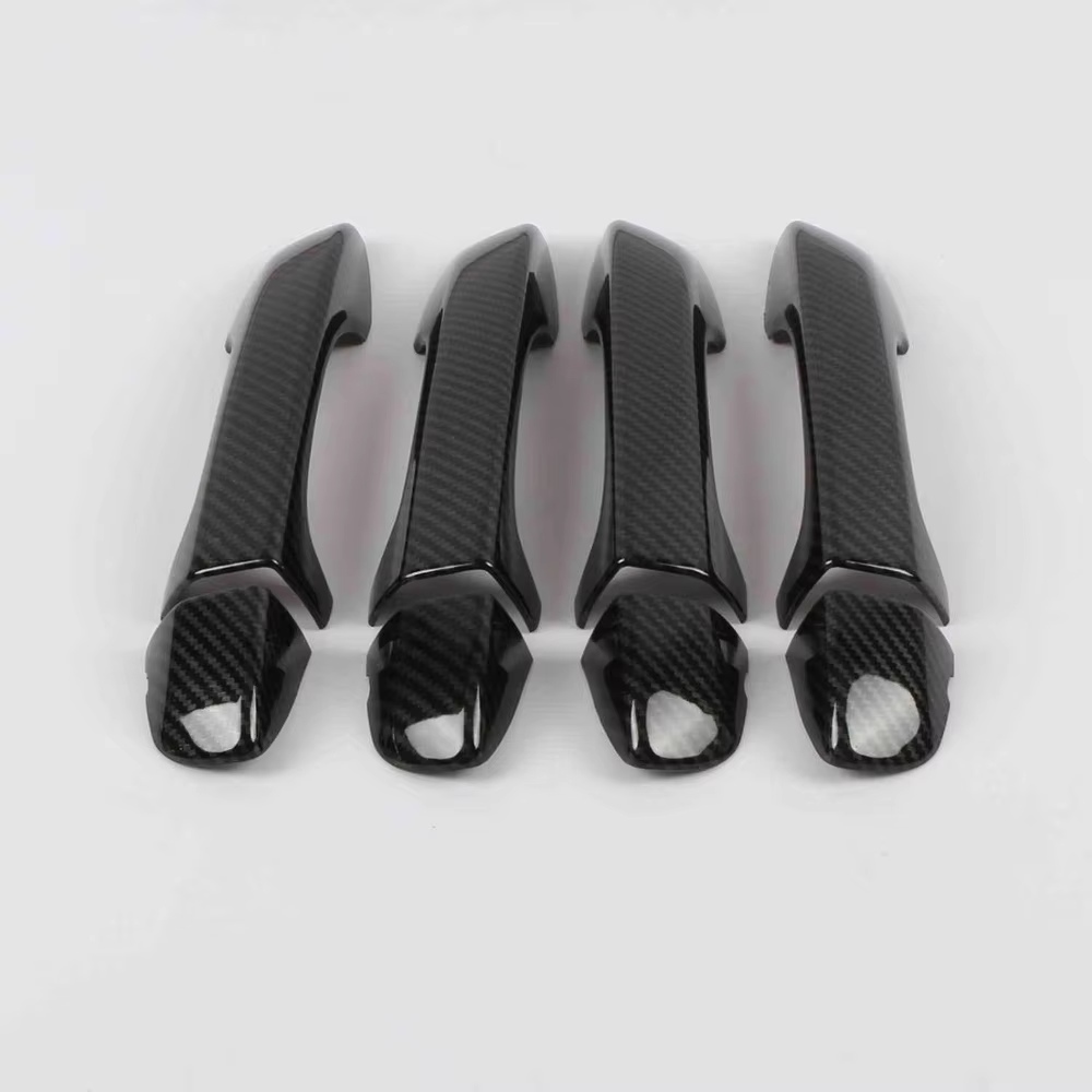 Couvercle de poignée de porte en fibre de carbone brillant, accessoire pour Volkswagen Tiguan r-line