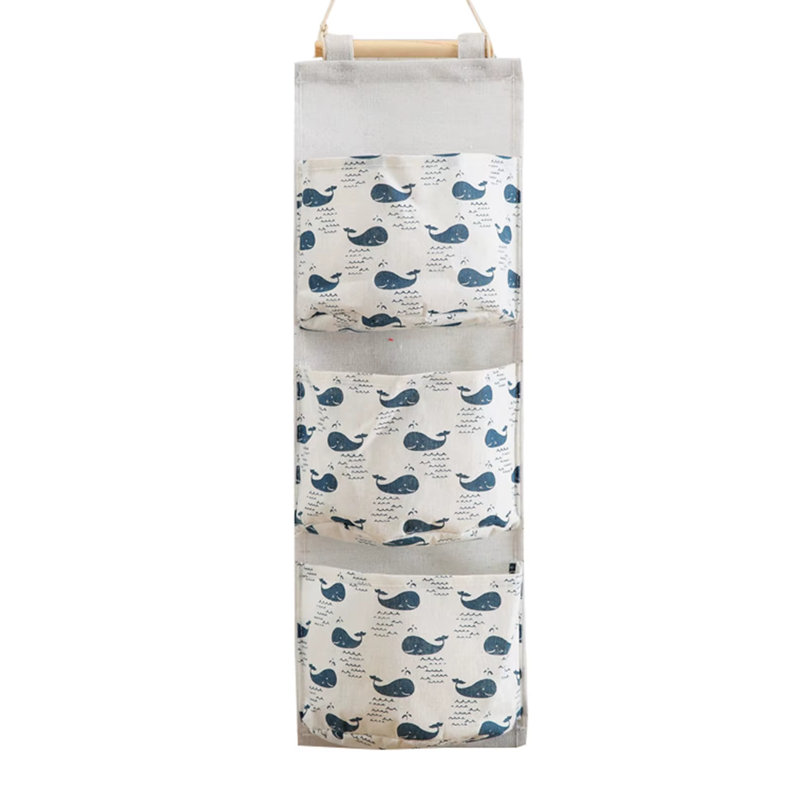 Sac de rangement mural avec 3 poches, tissu en lin, étanche, porte murale, placard, organisateur sus