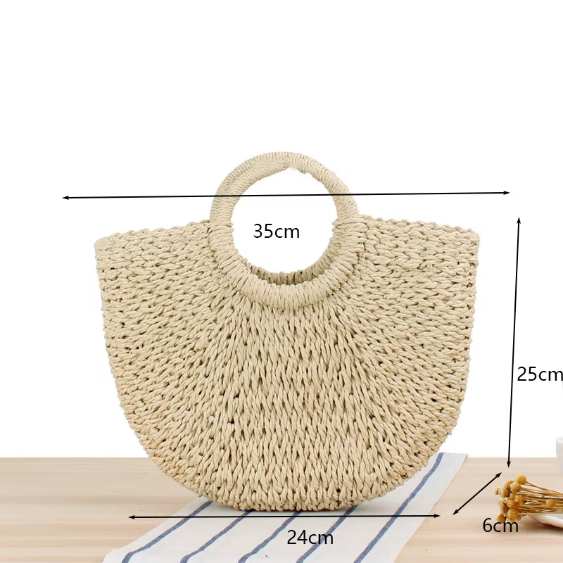 Sacs à main en paille multistyles pour femmes, sacoche d'été tissée à bandoulière pour plage, style 