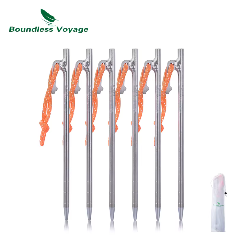 Boundless Voyage-Piquets de tente en titane coupe-vent, piquets de tente, accessoires de voyage en p