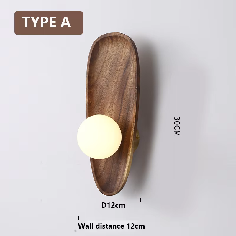 Lampe murale LED Vintage en bois naturel, applique de chevet pour chambre à coucher, salon, couloir,