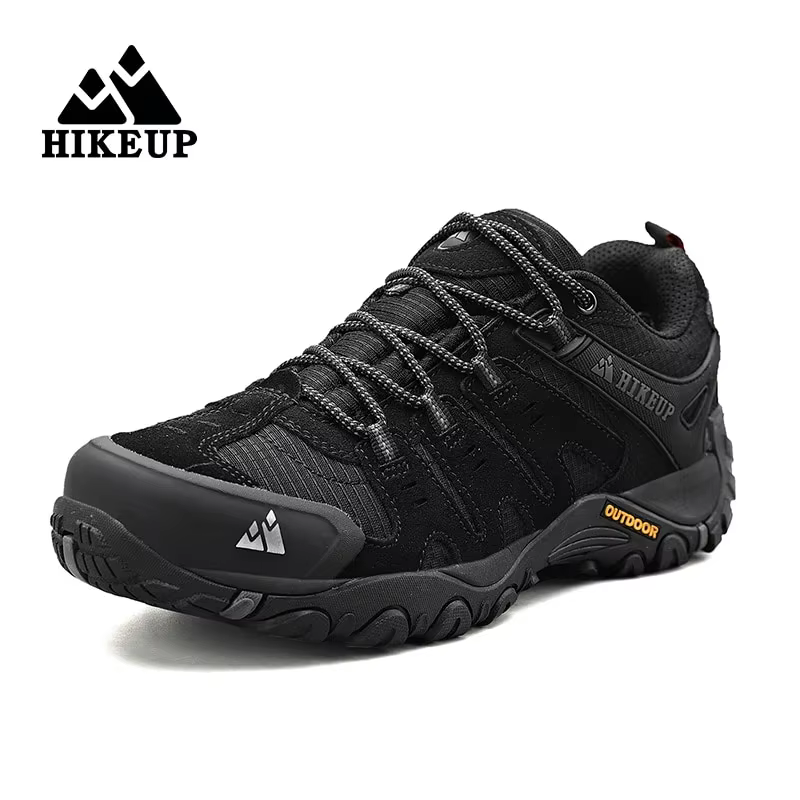 HIKEUP-Chaussures de randonnée en cuir suédé pour homme, baskets d'extérieur résistantes à l'usure, 