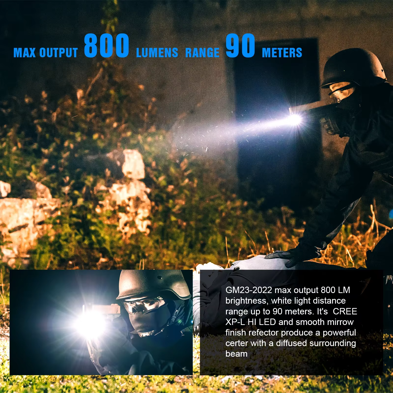 Trustfire GM23 lampes de poche tactiques LED Mini pistolet lumières 800 Lumens USB Rechargeable pist