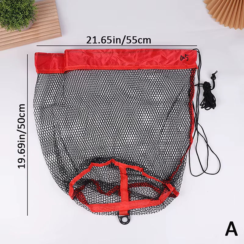 Sac de pêche pliable et portable avec cordon de serrage pour la capture et la collecte des poissons,