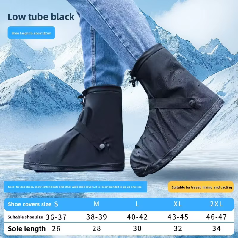 Couvre-chaussures imperméables pour la pluie, le cyclisme, la randonnée, antidérapants, en cuir PU, 