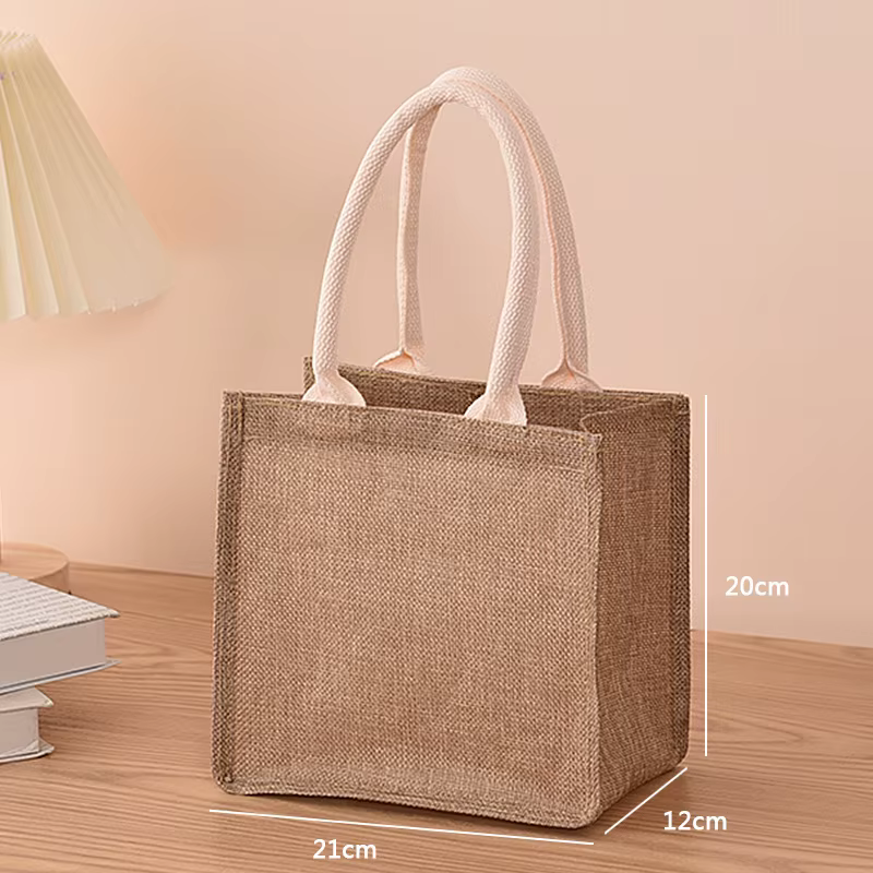 Sac à main en jute de coton peint à la main, sac en chanvre, sac en lin, sac à provisions, sac recou