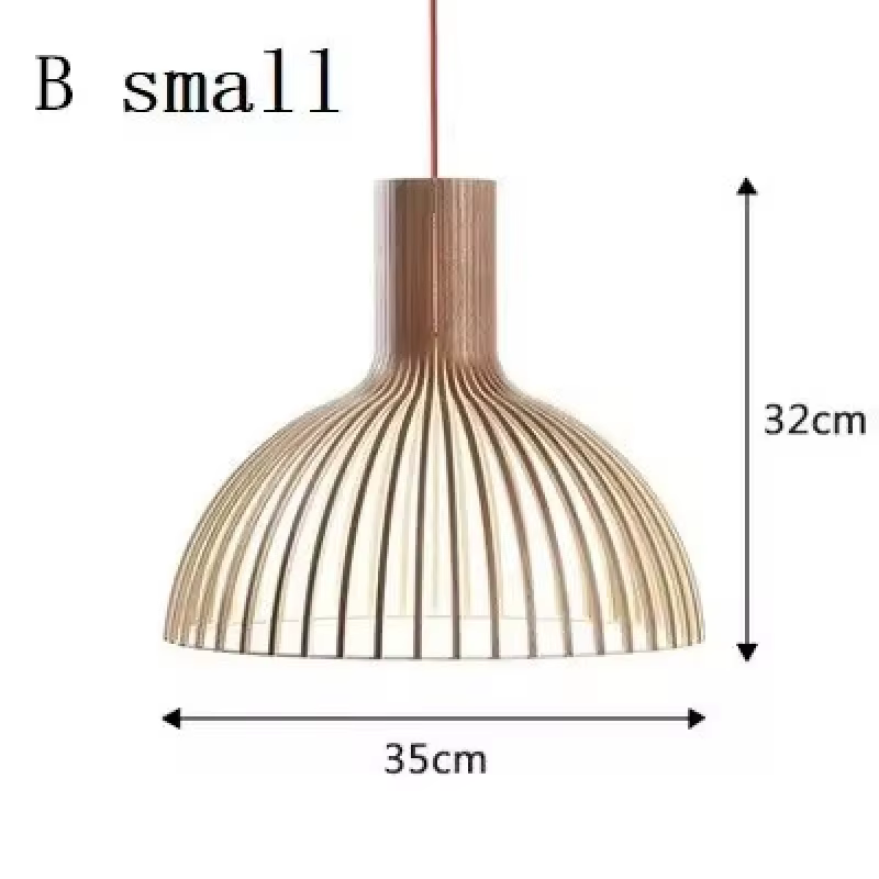Lampe cage à oiseaux moderne, luminaires suspendus en bois, style danois, faits à la main, luminaire