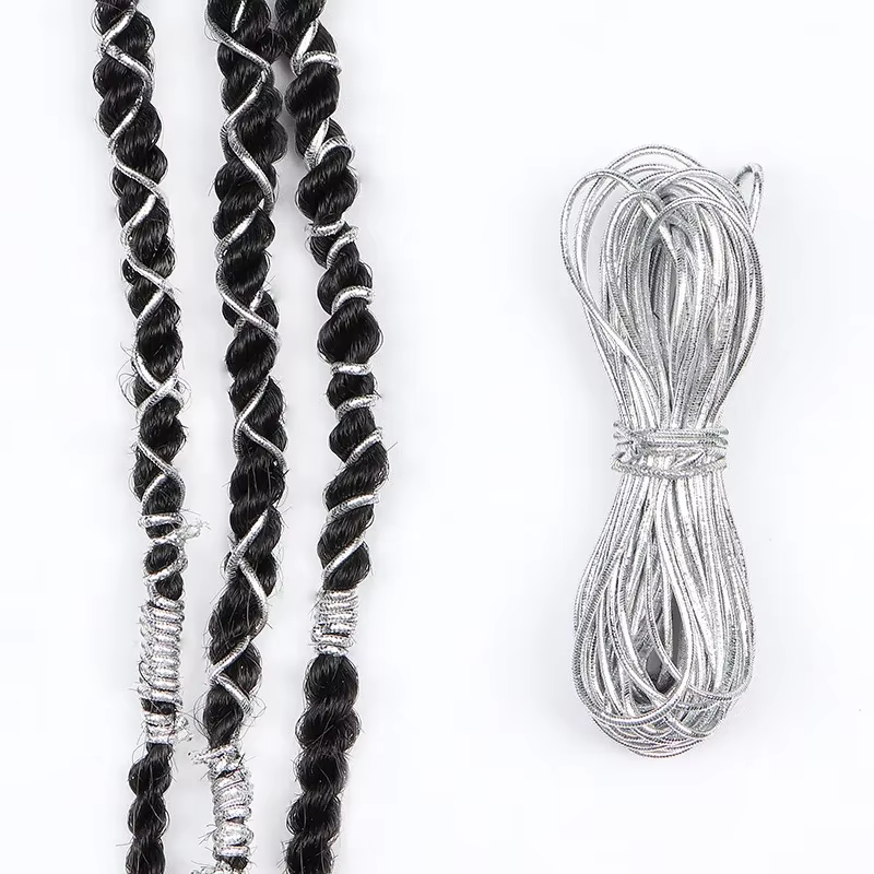Dreadlock tresses cheveux accessoires argent or tressage cheveux déco style miroitant extensible afr