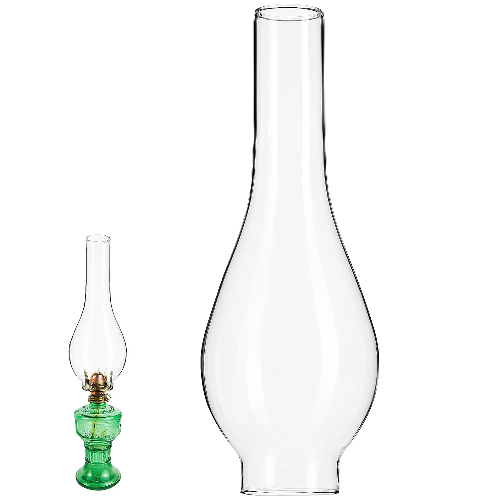 Longue lampe à kérosène abat-jour en verre remplacement d'huile abat-jour de cheminée d'ouragan abat