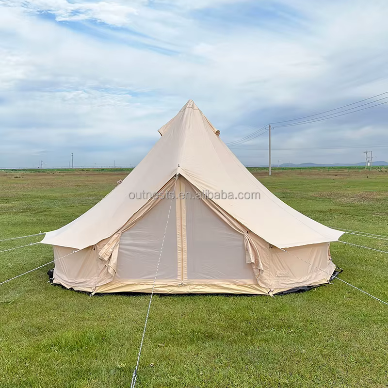 Tente cloche 6m 5m 4m 3m Camping tente cloche en toile de coton avec cric de poêle