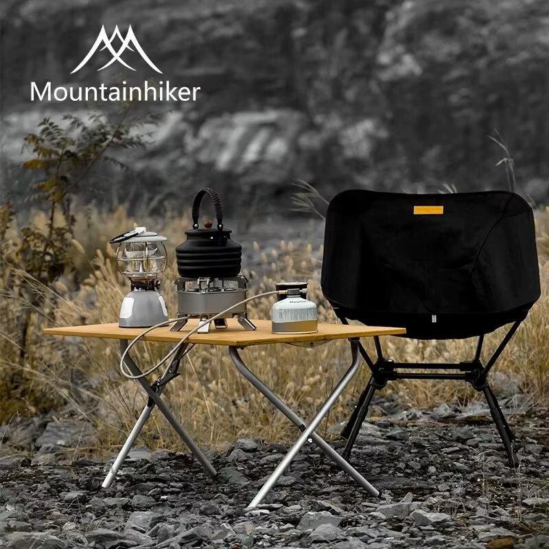 MOUNTAINHIKER Camping en plein air bambou 2/3 Table pliante Portable stockage rapide bureau pliant T