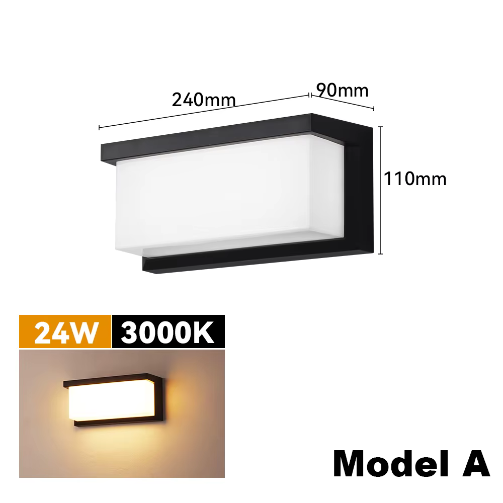 Applique murale extérieure imperméable à LED 24W Applique murale extérieure moderne AC90-260V éclair