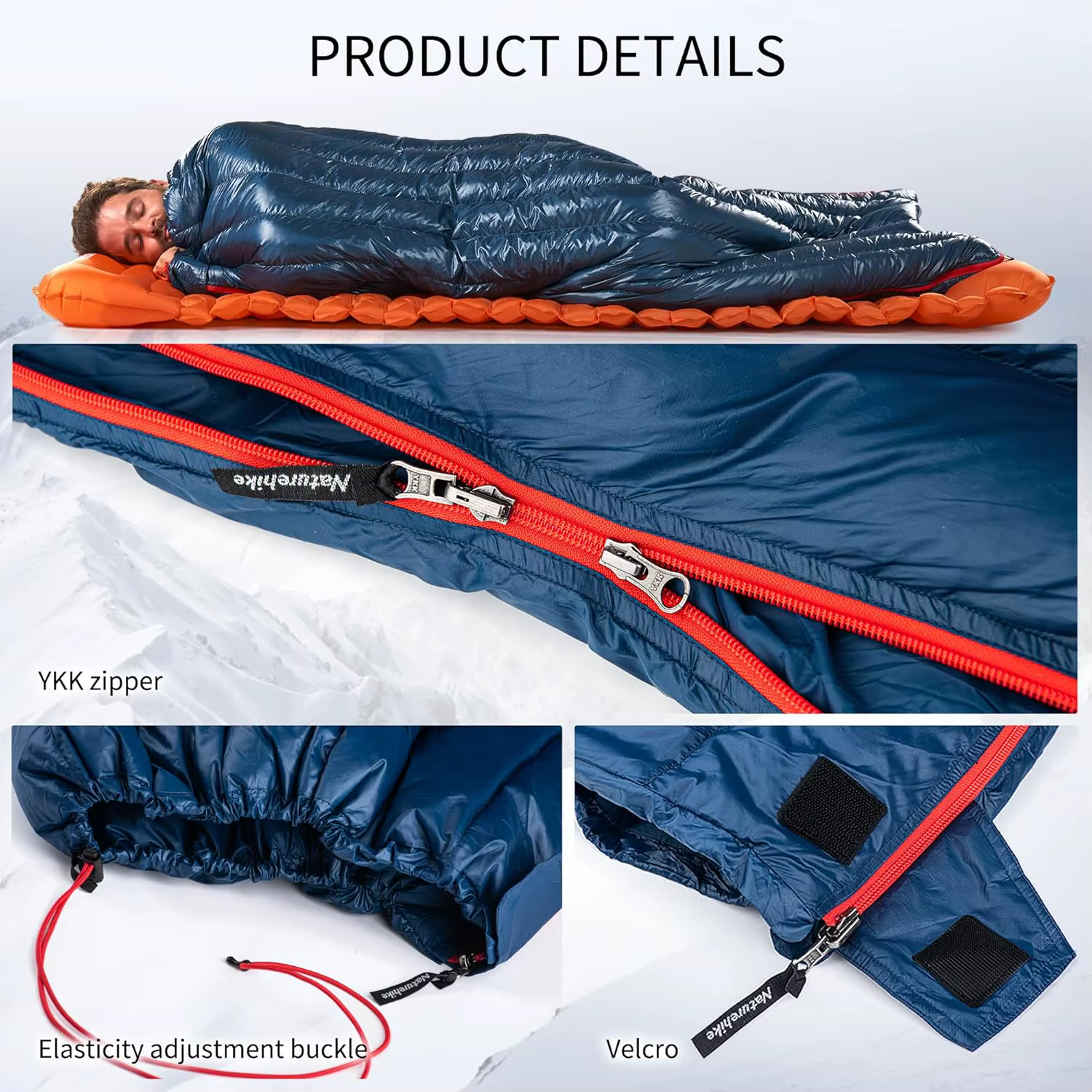 Natureifa-Sac de couchage en duvet de canard ultraléger, CW280, CWM400, sacs de voyage de printemps,