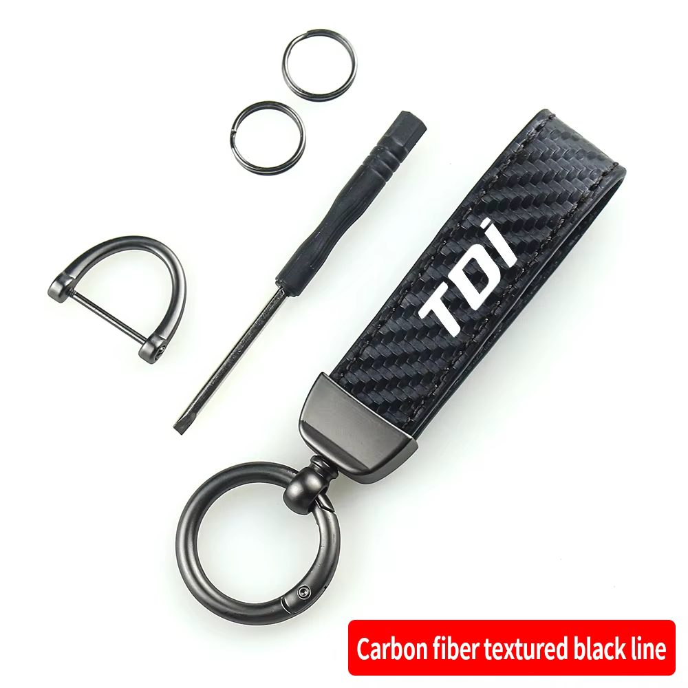 Porte-clés de voiture en fibre de carbone, ULen cuir, porte-clés JOPendant, structure en fer à cheva